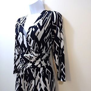 ELIZA J 3/4 Sleeve Printed Surplice Maxi Dress 14